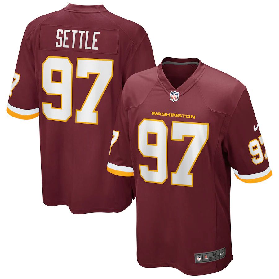 Men Washington Redskins 97 Tim Settle Nike Burgundy Game Player NFL Jersey